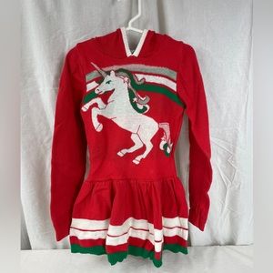 Holiday Christmas Sweater Dress, Girls Size XS